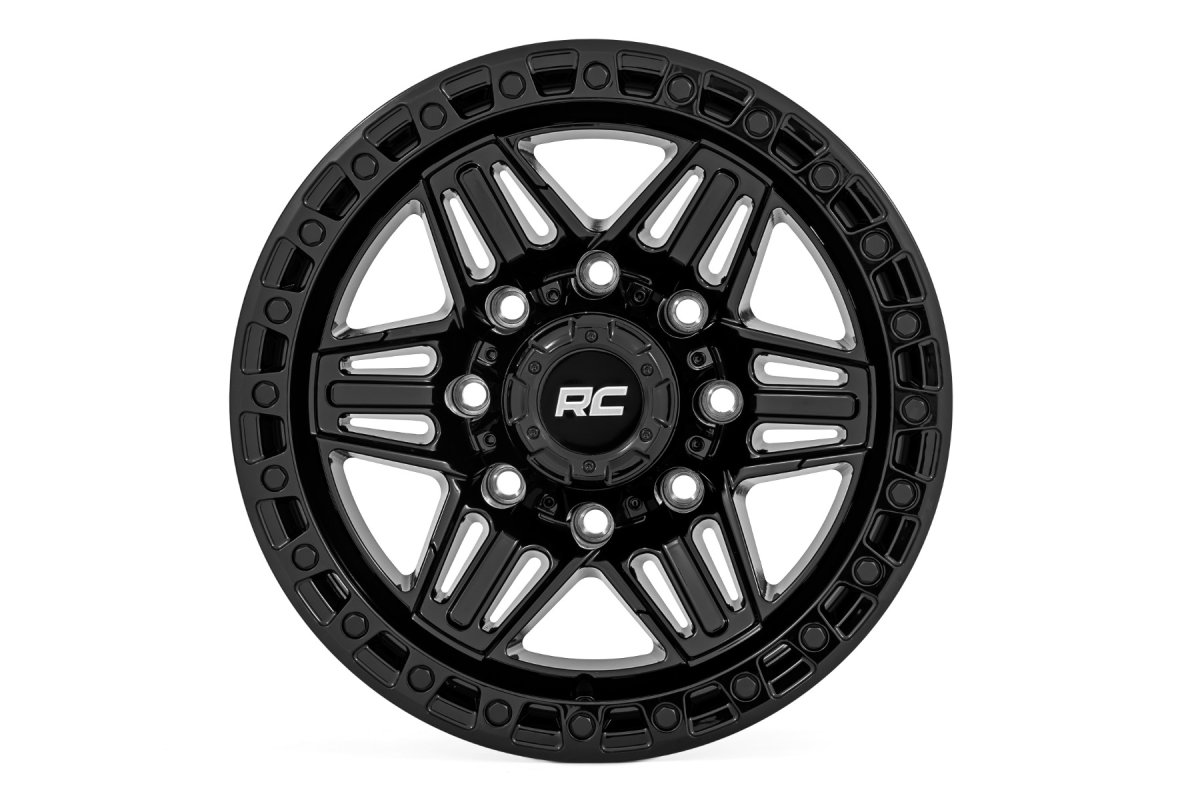 76 Series Wheel - Rough Country - Simulated Beadlock - Gloss Black